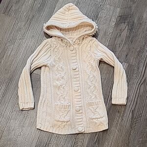 Cozy Knit Hooded Sweater Size Medium 5/6